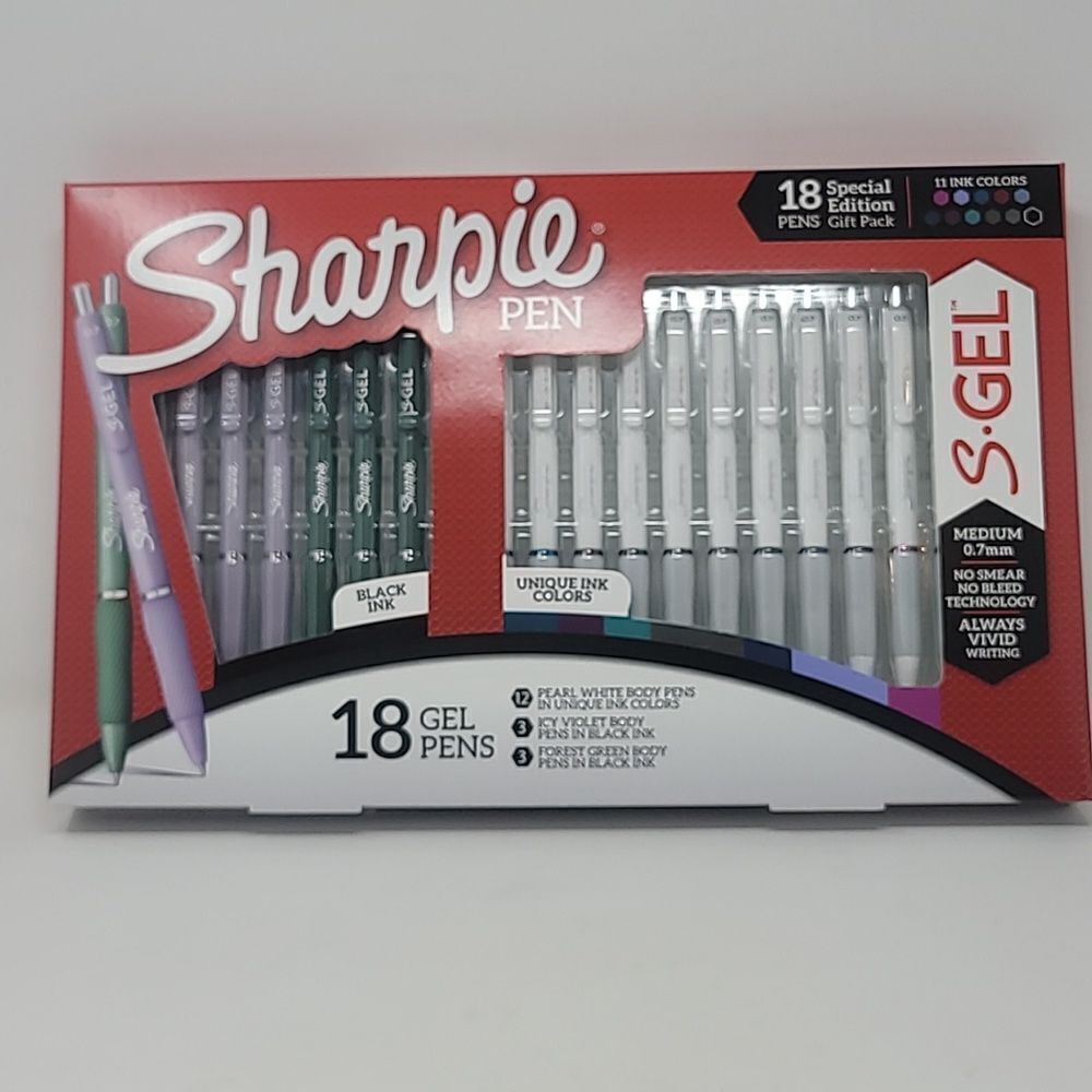 Sharpie Gel Pens Fashion Barrels 11 Colors Multicolored S-Gel 18pk 3 Barrel